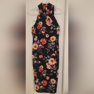 Rachel Roy black floral print dress XS to medium with stretchy fabric